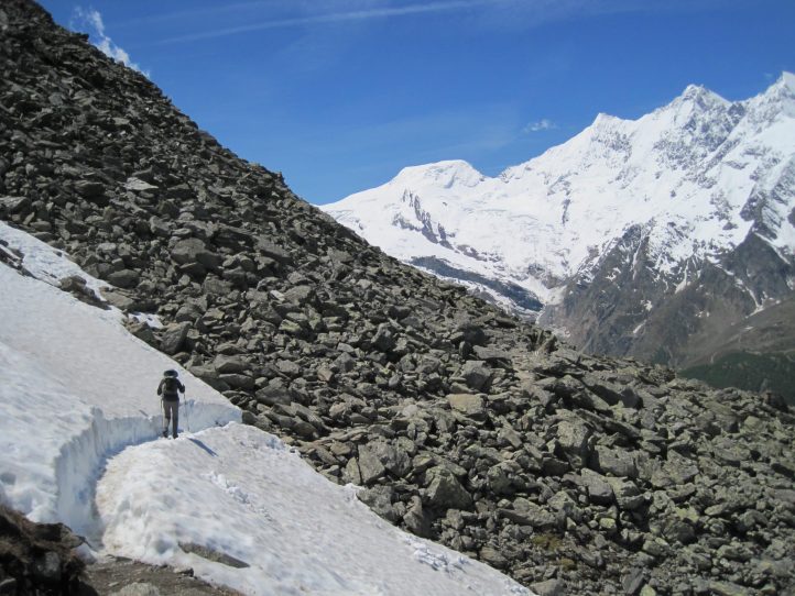 Martha hiking Swiss Alps